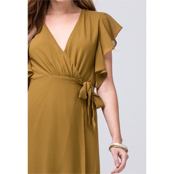 Flutter sleeve wrap midi dress - Picture 4 of 7